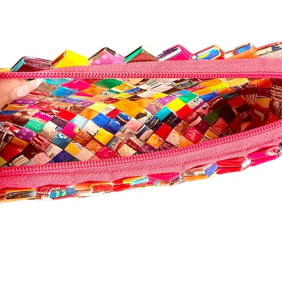 Vintage Recycled Candy Wrapper Shoulder Bag or Clutch - Picture 8 of 8